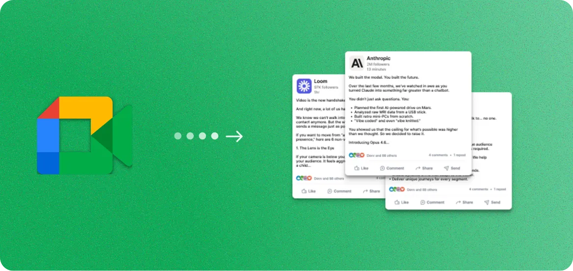 Google Meet to Social Posts