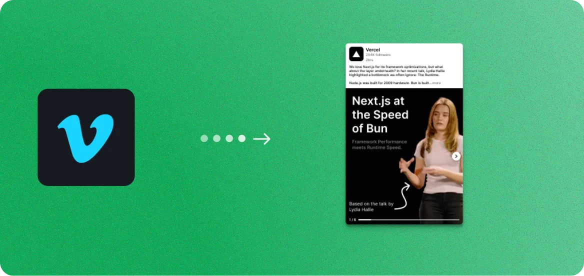 Vimeo to Image Carousels