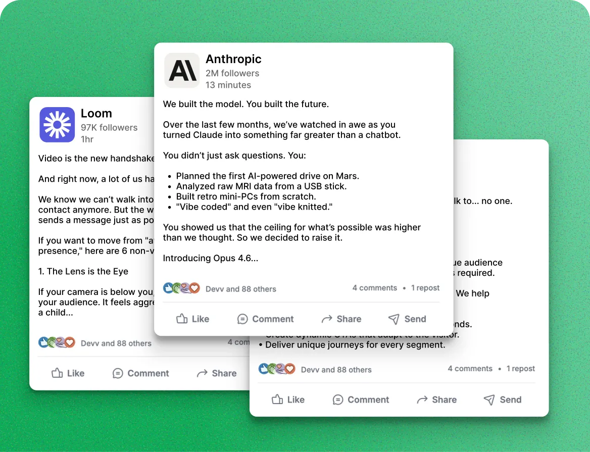 Recording to social posts